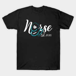 Womens New Nurse Est 2020 Nursing School Graduation Gift T-Shirt